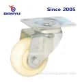 Medium Duty Fixed Caster with White Nylon Wheel